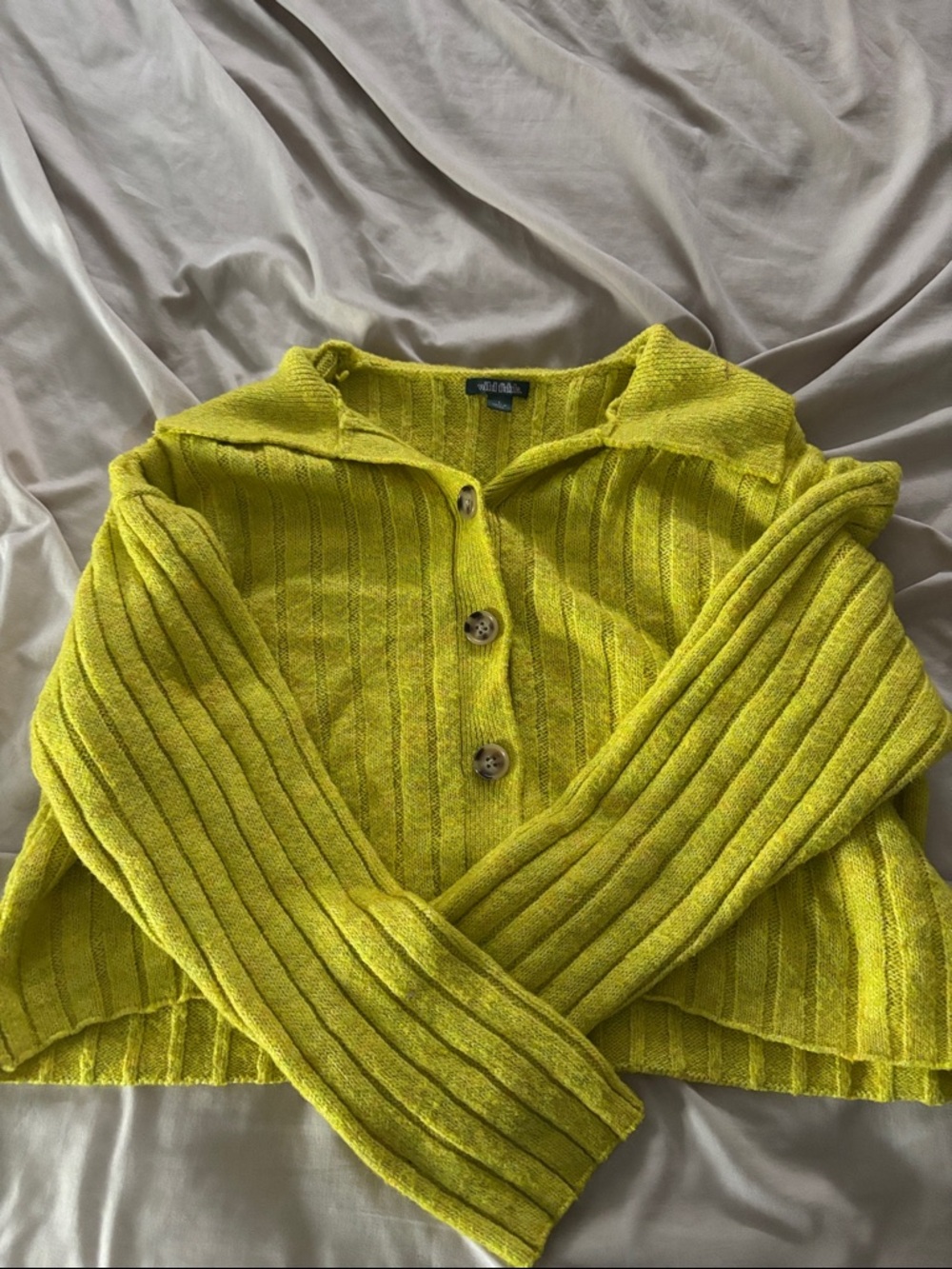 Target Bright Yellow Ribbed Button-Front Cardigan